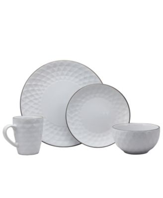 Elama - Medici Pearl 16-Piece Dinnerware Set, Pearl