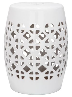 Safavieh - White Circle Lattice Garden Stool