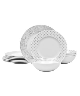 Hammock  Rim 12-Piece Dinnerware Set, Service for 4 image