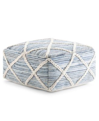 Simpli Home - Cowan Square Pouf, Quick Ship