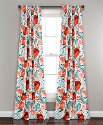Lush Décor - Poppy Garden 52" x 95" Floral Curtain Set