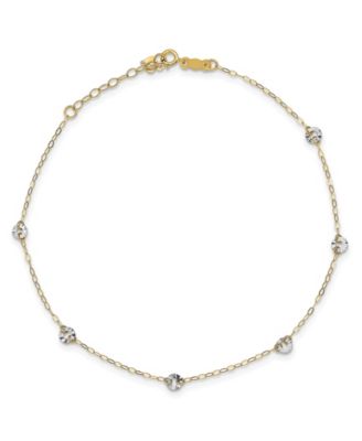 Macy's - Circle Disc Anklet in 14k White and Yellow Gold