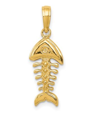 Macy's - Fish Bone Pendant 14k Yellow Gold