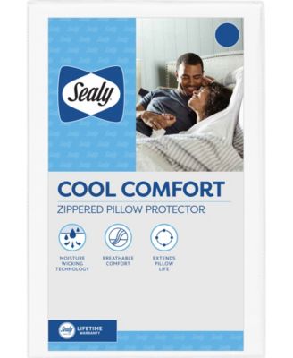 Sealy - Cooling Comfort Zippered Pillow Protector, Standard/Queen