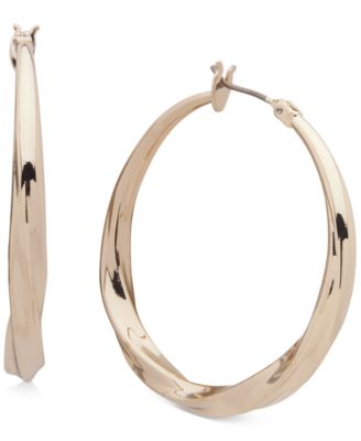 DKNY - Medium Twist Hoop Earrings, 1.5"