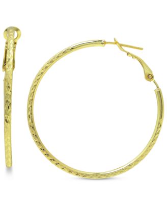 Giani Bernini - Medium Textured Hoop Earrings 2"