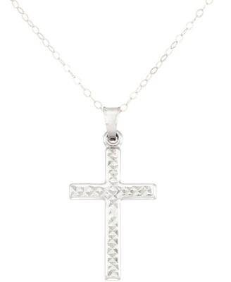 Macy's - Textured Cross 18" Pendant Necklace