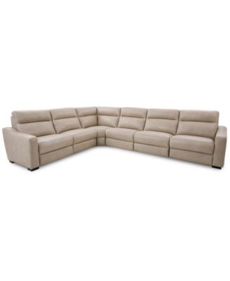 Furniture - Gabrine 6-Pc. Leather Sectional with 3 Power Headrests
