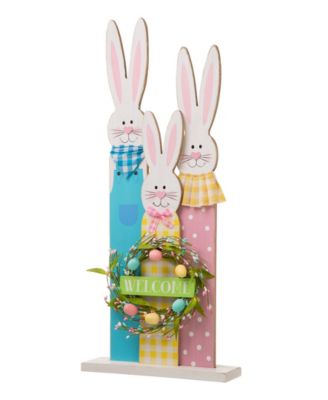30"H Easter Wooden Bunny Family Standing Decor image