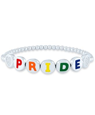 Macy's - Diamond Accent PRIDE Beaded Bracelet in Sterling Silver