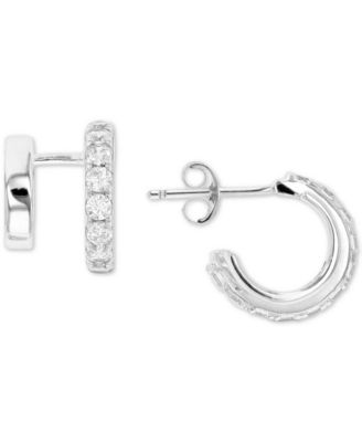 Macy's - Cubic Zirconia Cuff Hoop Earrings