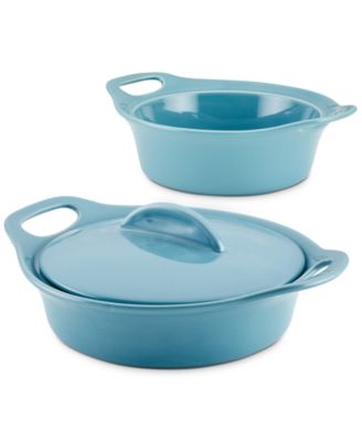 Rachael Ray - Ceramic Casserole Bakers with Shared Lid Set, 3-Piece
