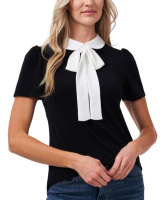 CeCe - Collared Bow Top