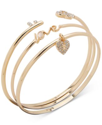 Gold-Tone 3-Pc. Set Pavé & Stone Love Bangle Bracelets image