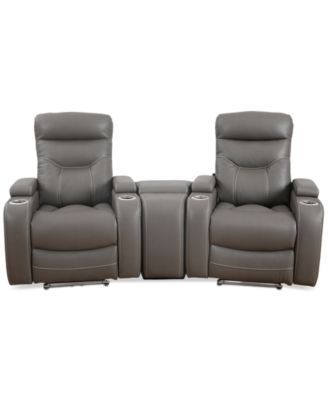 Jabarr 3-Pc. Beyond Leather Theater Seating with 1 Console, Created for Macy's image