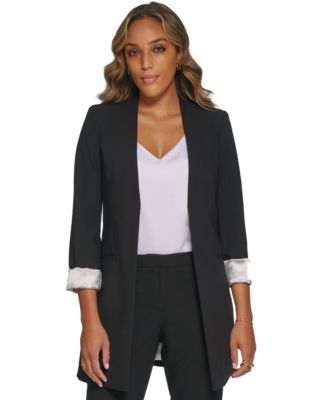 Calvin Klein - Women's Roll Sleeve Open Front Blazer