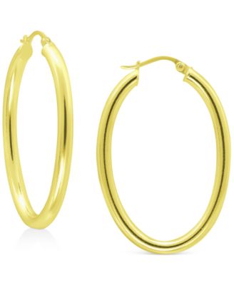 Giani Bernini - Polished Oval Medium Hoop Earrings, 25mm