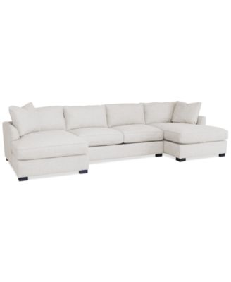 Furniture - Nightford 146" 3-Pc. Fabric Double Chaise Sectional