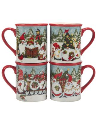Christmas Gnomes 16 oz Mugs Set of 4, Service for 4 image