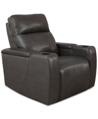 CLOSEOUT! Greymel 37" Zero Gravity Leather Chair with Power Headrest, Created for Macy's image