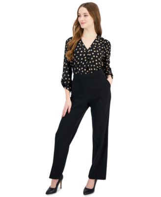 Anne Klein Essentials - Petite Pull-On Straight-Leg Pants