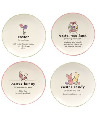 Easter Words Canapé Plates, Set of 4 image