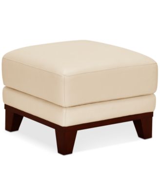 Macy's - Jeddo 25" Leather Ottoman