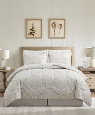 Macy's - Neutral Damask 8-Pc. Comforter Set