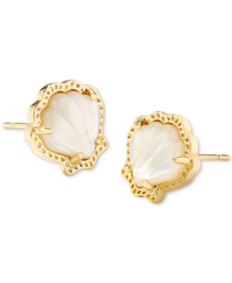 Kendra Scott - 14k Gold-Plated Stone Shell Stud Earrings