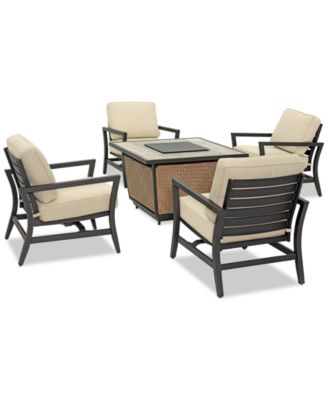 Astaire Outdoor 5-Pc. Chat Set (1 Fire Pit & 4 Rocker Chairs), Created for Macy's image