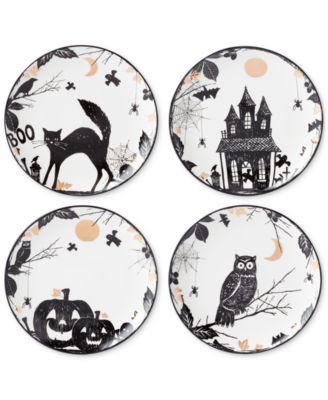 Vintage Halloween Haunted Assorted Accent Plates, Set of 4 image