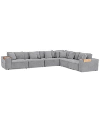 CLOSEOUT! Nycolle 6-Pc. Modular Fabric L-Shape Sectional, Created for Macy's image
