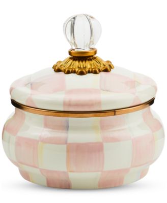 MacKenzie-Childs - Rosy Check Enameled Steel Squashed Pot