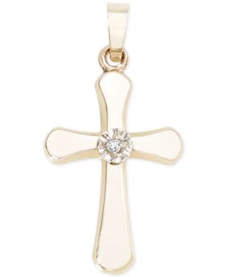 Macy's - Diamond Accent Cross in 14k Gold