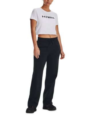 Under Armour - Women's Rival Textured-Fleece Straight-Leg Pants