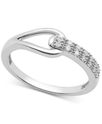 Macy's - Diamond Polished Loop Ring (1/10 ct. t.w.) in Sterling Silver