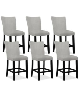 Kellet 6 Pc. Velvet Counter Height Chair Set, Created for Macy's image