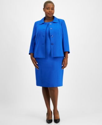 Le Suit - Plus Size Button-Front Boxy Jacket & Sheath Dress