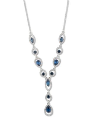 Givenchy - Silver-Tone Pav&eacute; Stone Lariat Necklace