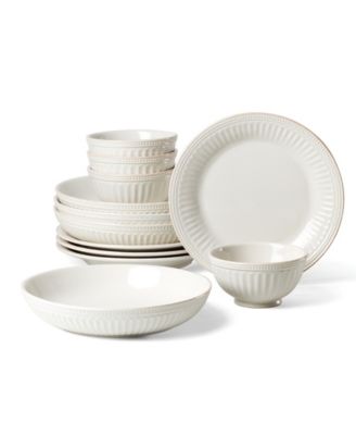 French Perle Groove 12 Pc. Dinnerware Set, Service for 4 image