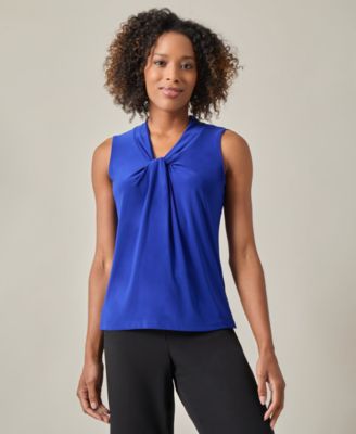 Kasper - Women's Knot-Front Sleeveless Blouse