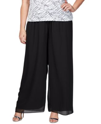 Alex Evenings - Wide-Leg Chiffon Pants