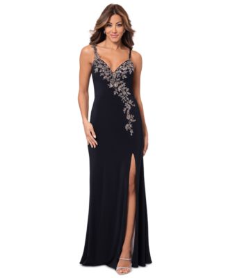 XSCAPE - Women's Sequin Embellished Front-Slit Gown