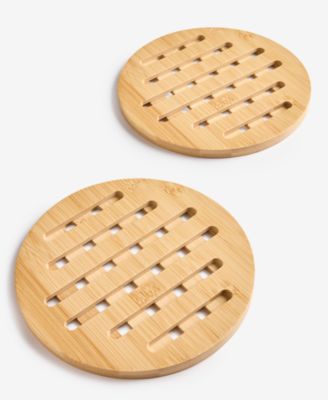 Set Of 2 Round Bamboo Trivets image