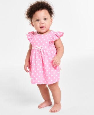 First Impressions - Baby Girls Dot-Print Skirted Sunsuit