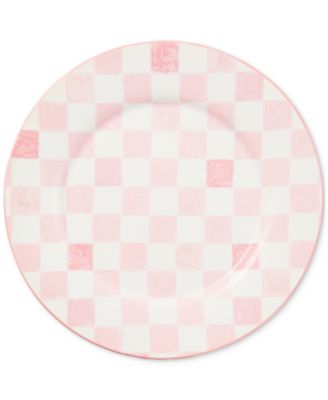 MacKenzie-Childs - Pink Check Round Stoneware Platter