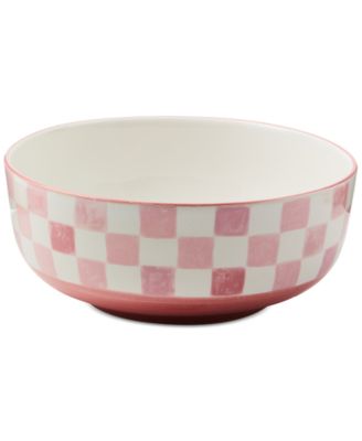 MacKenzie-Childs - Pink Check Serving Bowl