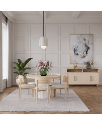 Furniture - Lunare 6-Pc. Dining Set (Round Table & 5 Curved Chairs), Created for Macy's