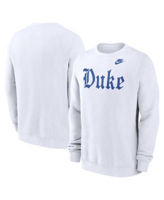 Nike - Men's  White Duke Blue Devils Old English Pullover Sweatshirt