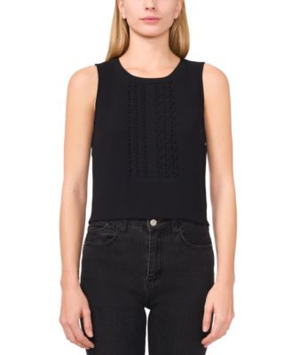 CeCe - Women's Scalloped-Bib Sleeveless Top